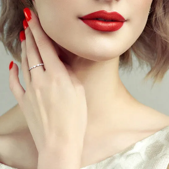 Rings JMS always Original Created Forever 58 CT TGW Lab Created Diamond Band in Platinum Plated Sterling Silver