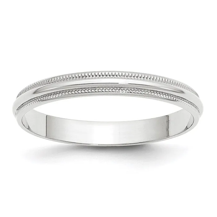 Rings Solid 14K White Gold 3mm Light Weight Milgrain Half Round MensWomens Wedding Band Ring Size 14 Goldia Rings Solid 14K White Gold 3mm Light Weight Milgrain Half Round MensWomens Wedding Band Ring Size 14 Goldia