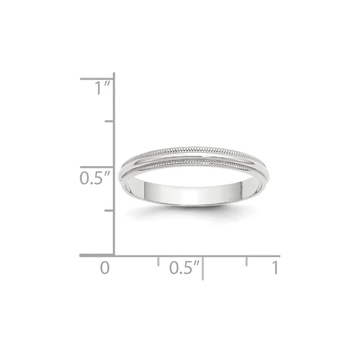 Rings Solid 14K White Gold 3mm Light Weight Milgrain Half Round MensWomens Wedding Band Ring Size 14 Goldia Rings Solid 14K White Gold 3mm Light Weight Milgrain Half Round MensWomens Wedding Band Ring Size 14 Goldia