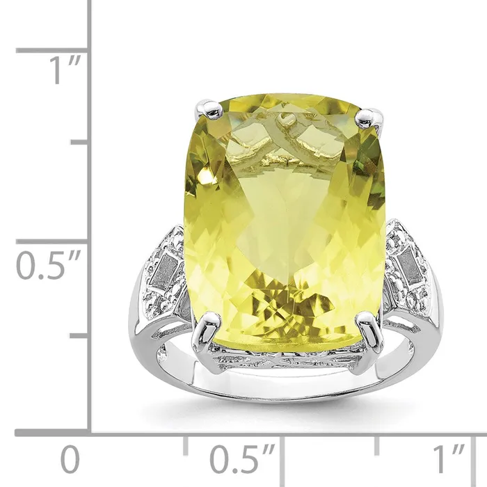 Rings Sterling Silver Rhodium Lemon Quartz u0026 Diamond Ring Goldia