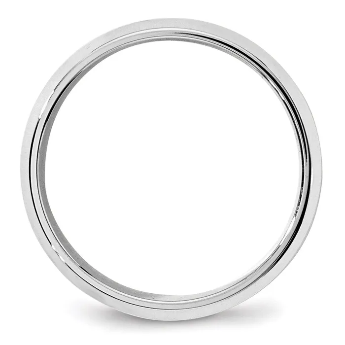 Solid 18K White Gold 7mm Bevel Edge Comfort Fit MensWomens Wedding Band Ring Size 5 Goldia Rings Solid 18K White Gold 7mm Bevel Edge Comfort Fit MensWomens Wedding Band Ring Size 5 Goldia Rings