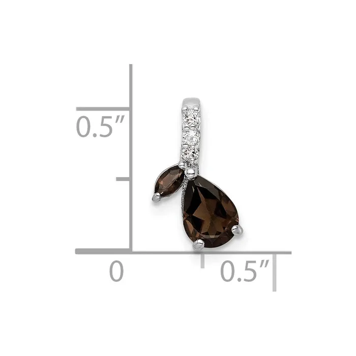 Sterling Silver RHplated 69tw Smoky QuartzWhite Topaz Pendant Goldia Necklaces