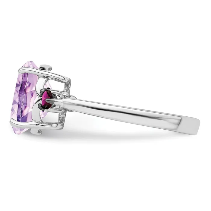 Sterling Silver Rhodium Pink Quartz u0026 Rhodolite Garnet Ring Goldia Rings
