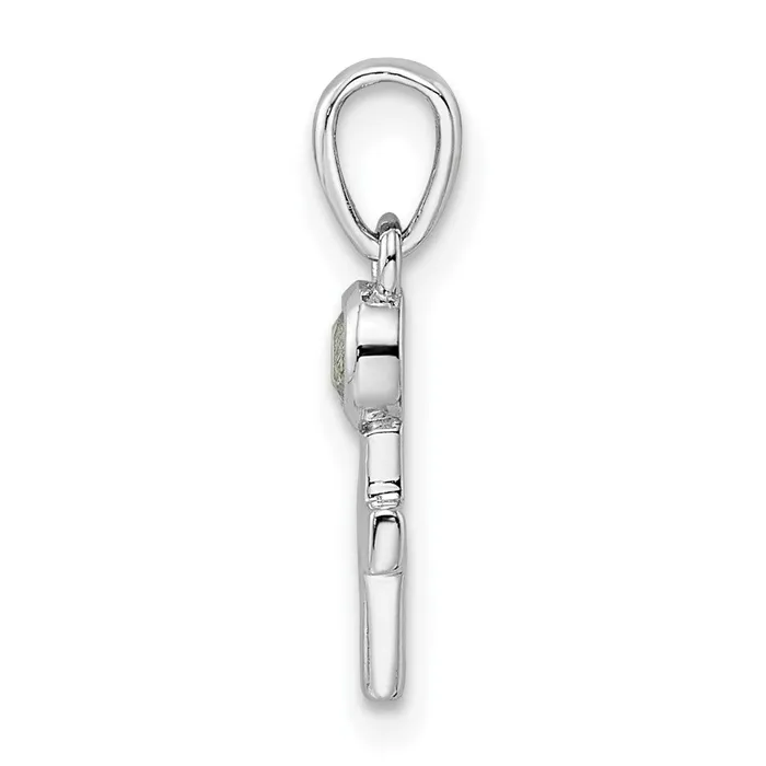Sterling Silver Rhodiumplated Polished White Topaz Cross Pendant Goldia Necklaces