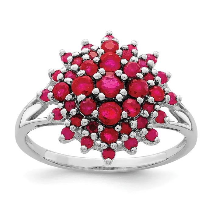 Sterling Silver Rhodiumplated Ruby Ring Goldia Rings