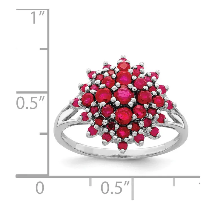 Sterling Silver Rhodiumplated Ruby Ring Goldia Rings