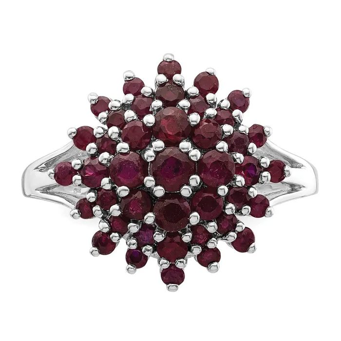 Sterling Silver Rhodiumplated Ruby Ring Goldia Rings