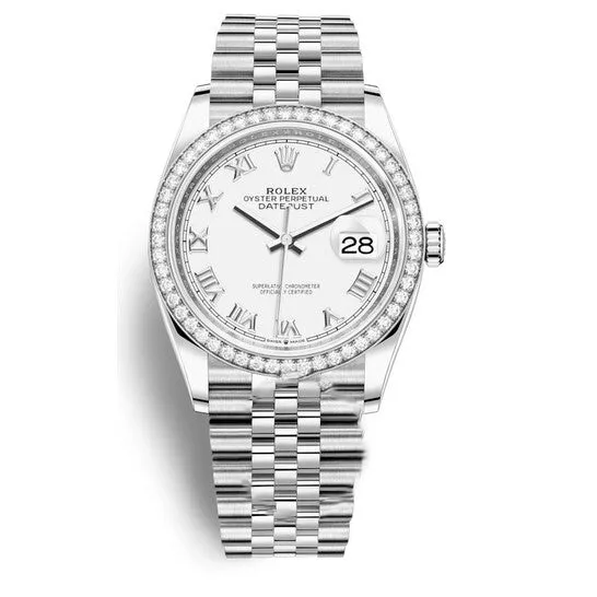 Watches JMS always Original Rolex Datejust 36 White Dial Automatic Unisex Jubilee Watch 126284WRJ