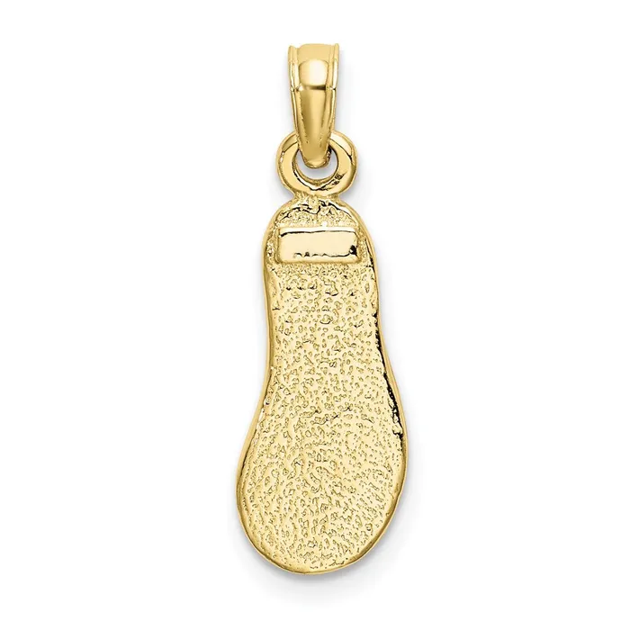 10K 3D W Green Enamel Single FlipFlop Charm TreasureFineJewelers Charm Necklaces