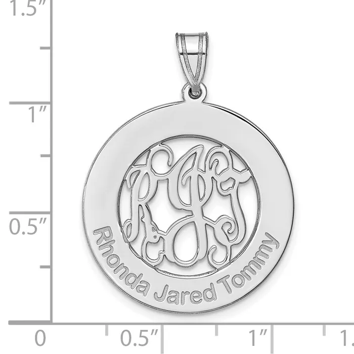 10KW Polished Family Monogram Pendant TreasureFineJewelers Necklaces