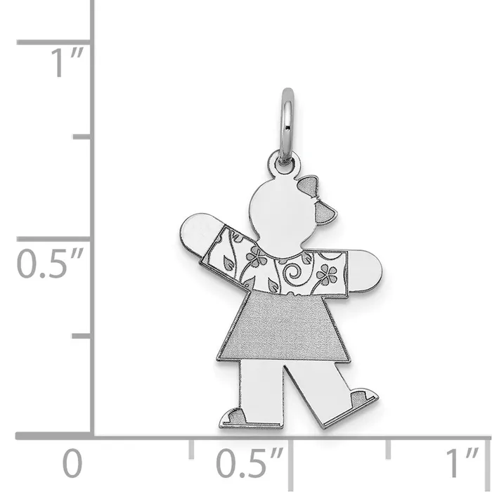 14k White Gold Kid Charm TreasureFineJewelers Charm Necklaces