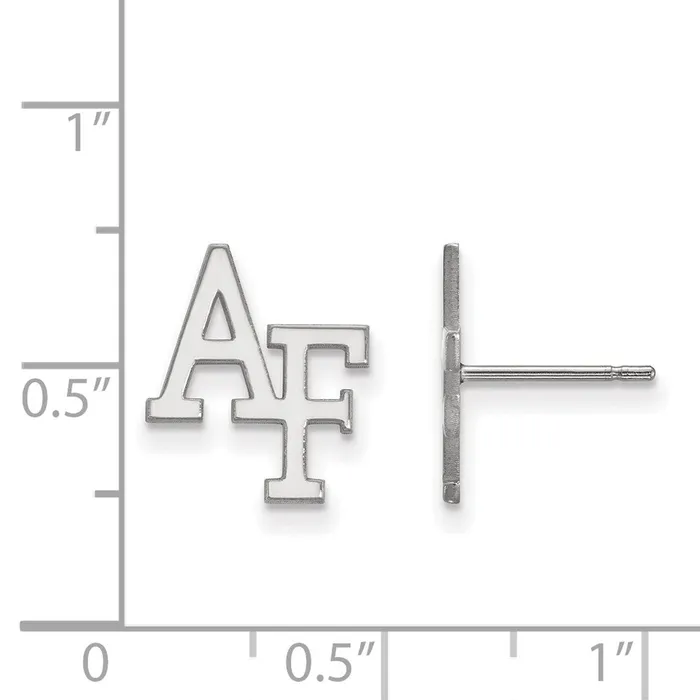 Earrings TreasureFineJewelers 14k White Gold United States Air Force Academy AF Small Post Earrings