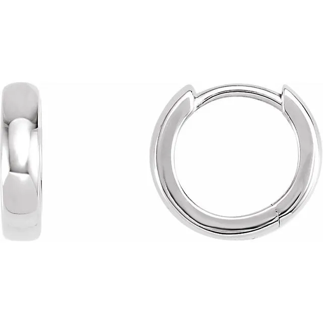 Earrings TreasureFineJewelers Platinum 115 mm Hinged Huggie Hoop Earrings