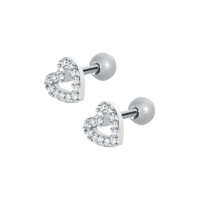 Earrings Trendolla Jewelry Halo Heart Piercing Barbell Ball Back Earrings Sleeper Earrings