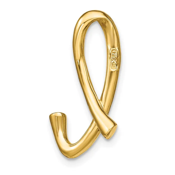 Necklaces 14k Yellow Gold Polished Letter L Initial Slide TreasureFineJewelers