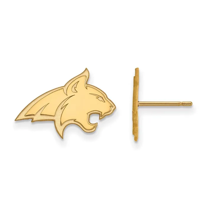 Sterling Silver Goldplated Montana State University Bobcat Small Post Earrings TreasureFineJewelers Earrings