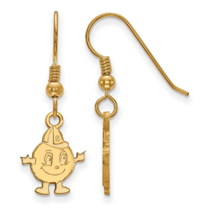 Sterling Silver Goldplated Syracuse University Mascot Small Dangle Wire Earrings TreasureFineJewelers Earrings