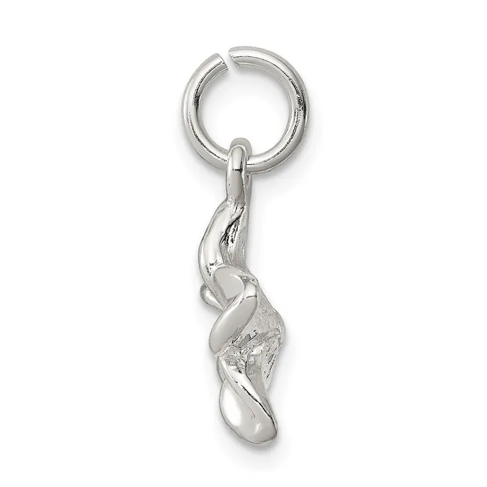 Sterling Silver Polished Plumeria Flower Pendant TreasureFineJewelers Necklaces