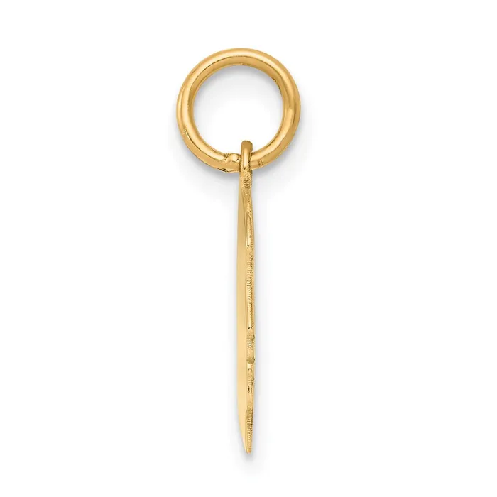 TreasureFineJewelers 14k Yellow Gold Plain Small 035 Gauge Facing Right Engravable Girl Head Charm Charm Necklaces