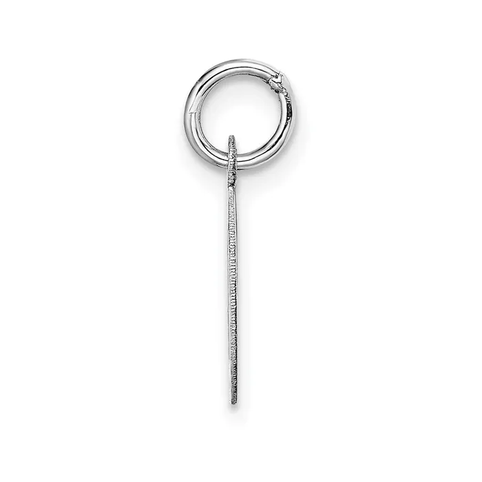 TreasureFineJewelers Charm Necklaces 14k White Gold Small Block Letter D Initial Charm