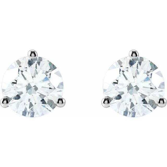 TreasureFineJewelers Earrings 14K White Gold 1 12 CTW LabGrown Diamond Stud Earrings