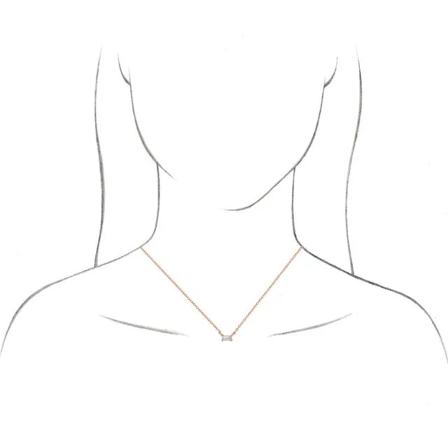 TreasureFineJewelers Necklaces 14K White Gold 110 CT Natural Diamond Solitaire 18 Necklace