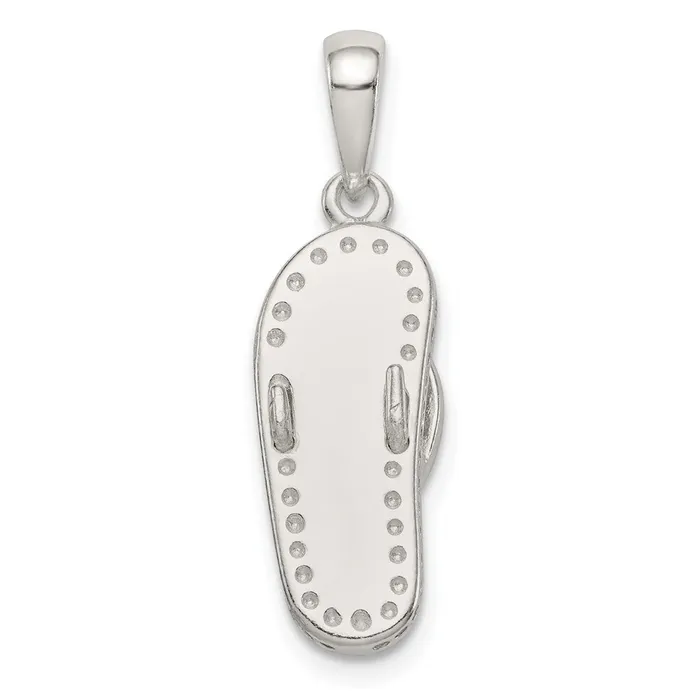 TreasureFineJewelers Sterling Silver MultiColor Stellux Crystal Flipflop Pendant Necklaces