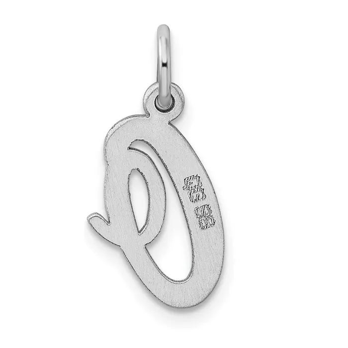 TreasureFineJewelers Sterling Silver Rhodiumplated Script Letter O Initial Charm Necklaces