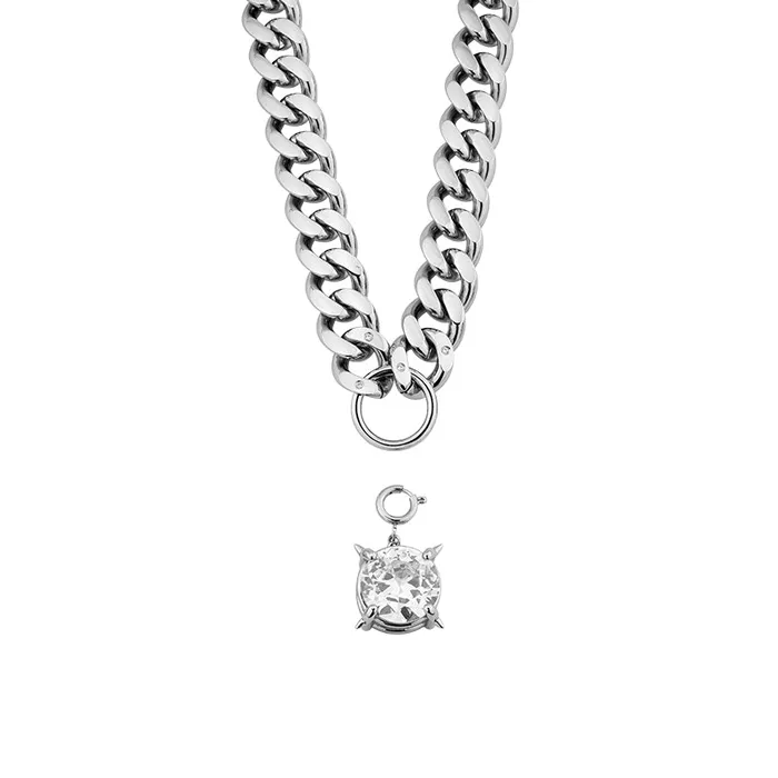 Blackheadshop Necklaces POSE Silver Crystal Chain Necklace