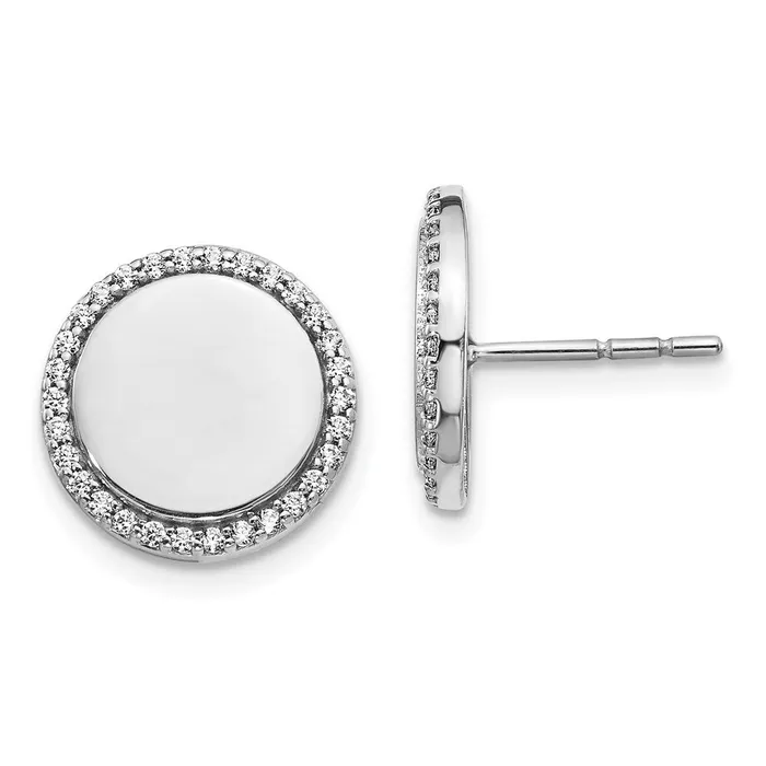 14k White Gold Diamond Fancy Circle EarringsWBCEM3999030WA WB Choice Jewelry Earrings