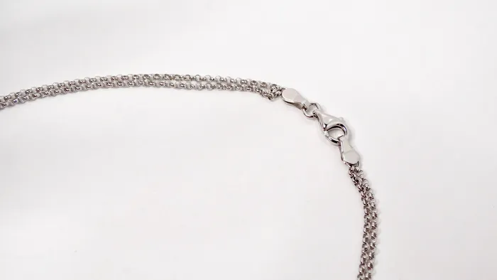 Necklaces 14k White Gold Diamond Ruby Onyx Double Drop Chain Pendant Necklace Vintage by Misty