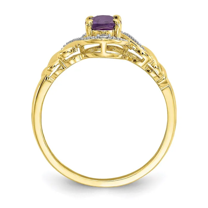 Rings WB Choice Jewelry 10K Amethyst and Diamond RingWBC10XB299