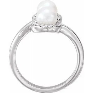 Rings WB Choice Jewelry 14K White Freshwater Cultured Pearl 16 CTW Diamond Ring 6515600PSTWBC Rings WB Choice Jewelry 14K White Freshwater Cultured Pearl 16 CTW Diamond Ring 6515600PSTWBC