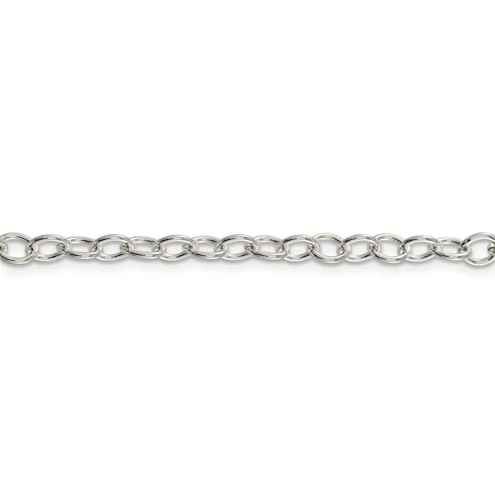 Sterling Silver 53mm Oval Cable ChainWBCQFC9526 WB Choice Jewelry Rings