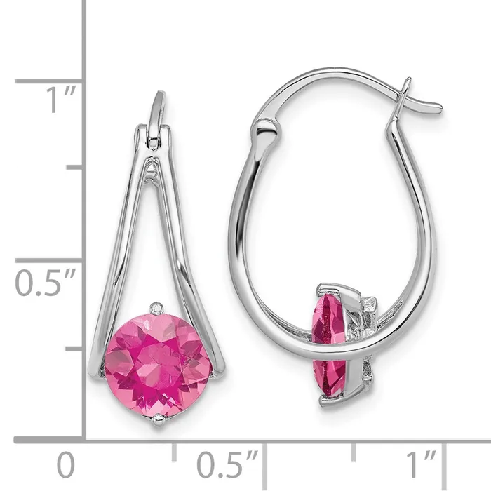WB Choice Jewelry Earrings Sterling Silver Rhodiumplated Pink Topaz EarringsWBCQE13927