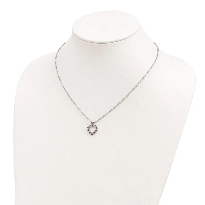 WB Choice Jewelry Necklaces Sterling Silver 14K Rhodium Plated Amethyst Diamond NecklaceWBCQG272018
