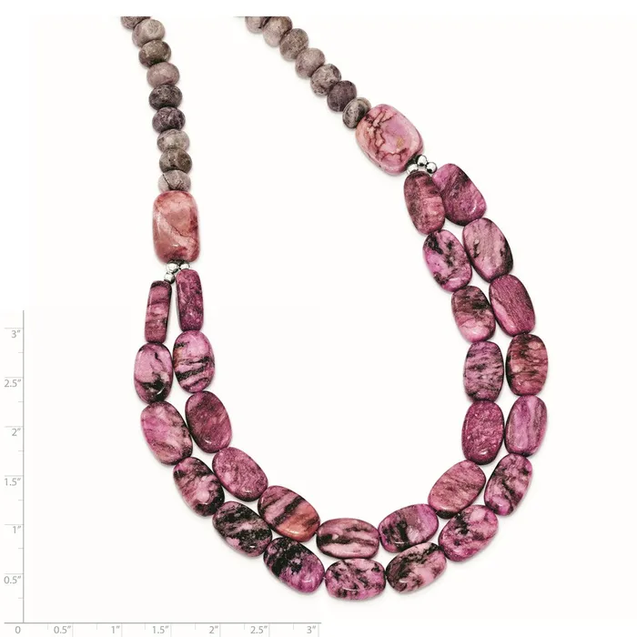 WB Choice Jewelry Necklaces Sterling Silver Charoite Jade Pink and Purple Jasper w2in ext NecklaceWBCQH529318 WB Choice Jewelry Necklaces Sterling Silver Charoite Jade Pink and Purple Jasper w2in ext NecklaceWBCQH529318