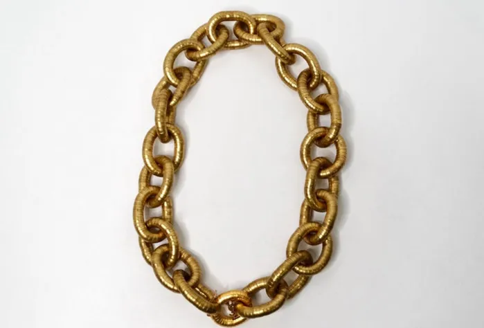 Yves Saint Laurent GoldTone Serpentine Chunky Chain Link Necklace Vintage by Misty Necklaces