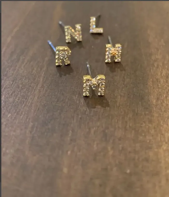 bubs sass Earrings cz initial stud earring