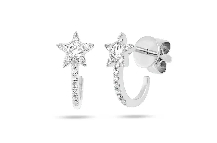Earrings Huggie Star 14kt Gold Diamonds Albert Hern Earrings