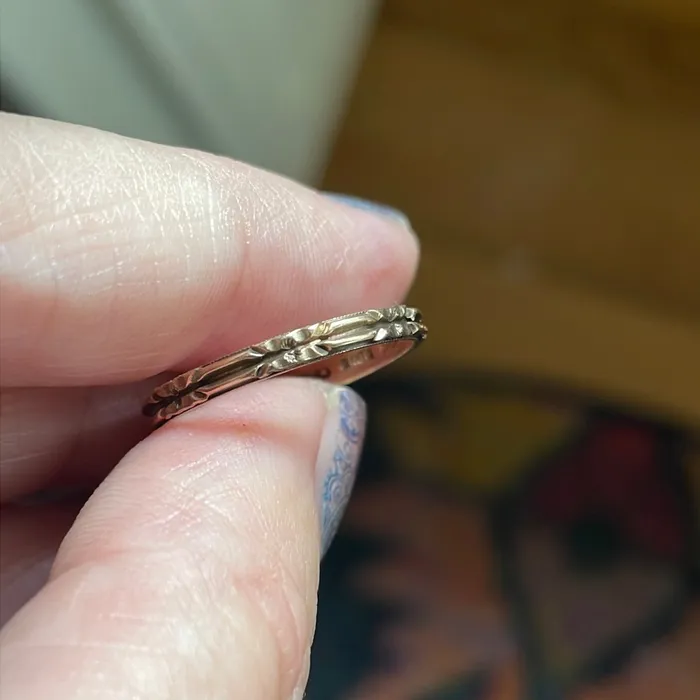 Grooved Band 10k Rose Gold Vintage Vintage Paris Jewelry Rings