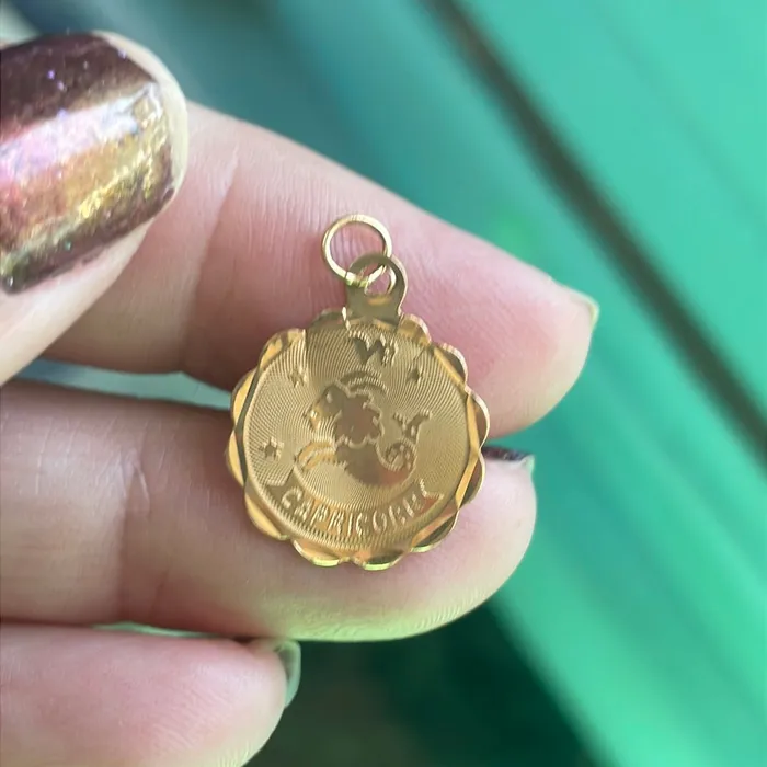 Necklaces Love Vintage Paris Capricorn Pendant Zodiac Necklace 14k Gold Vintage As Is