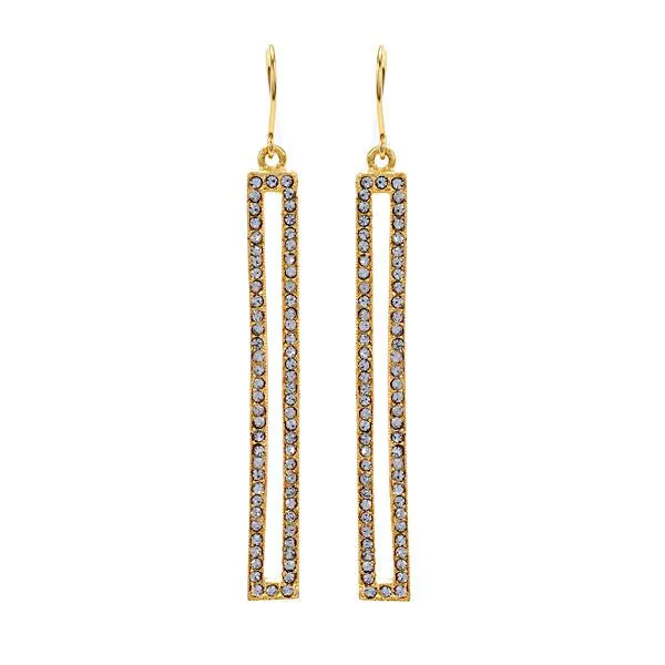 Skinny Rectangle Crystal Earrings Rebel Designs Inc Earrings