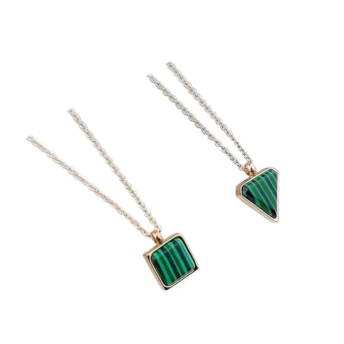 Tree of Color Rose Gold Malachite Crystal Necklace Necklaces