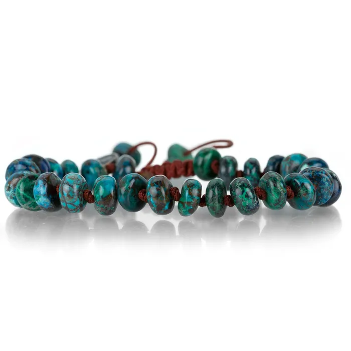 8mm Smooth Chrysocolla Beaded Macrame Bracelet Joseph Brooks Bracelets