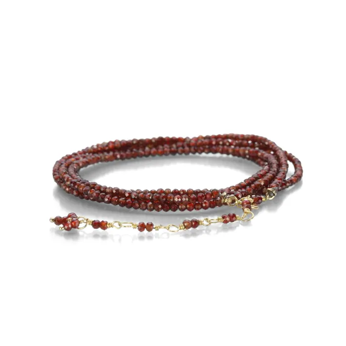 Anne Sportun Bracelets 18k Yellow Gold Red Garnet Wrap Bracelet 34