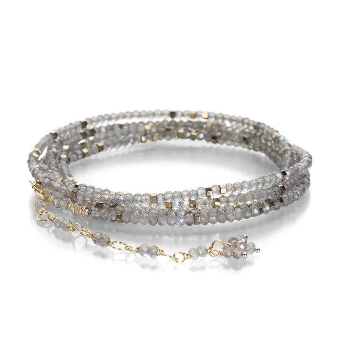 Anne Sportun Bracelets Labradorite Confetti Wrap Bracelet 32