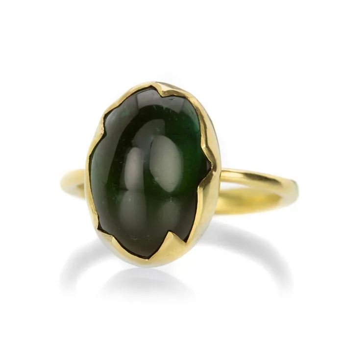 Annette Ferdinandsen Rings Green Tourmaline Egg Stacker Ring