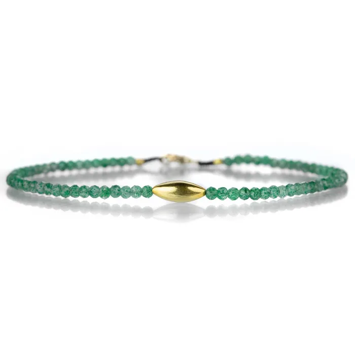 Bracelets Green Strawberry Quartz Beaded Bracelet Margaret Solow