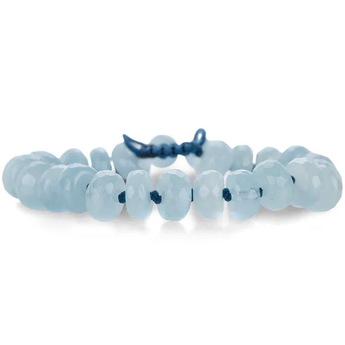 Bracelets Joseph Brooks 10mm Faceted Ice Blue Aquamarine Bracelet